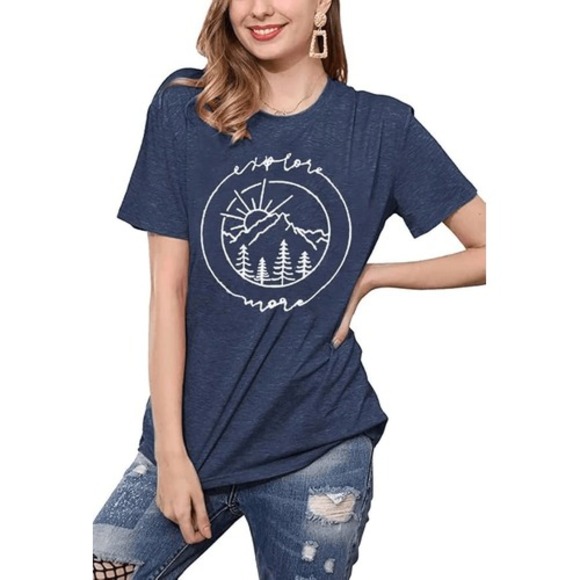 Explore More Blue Heather T-Shirt S - Picture 1 of 6